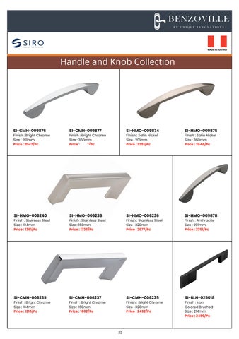 Benzoville 柜 Handles Master 目录 2024-25 第 24 页