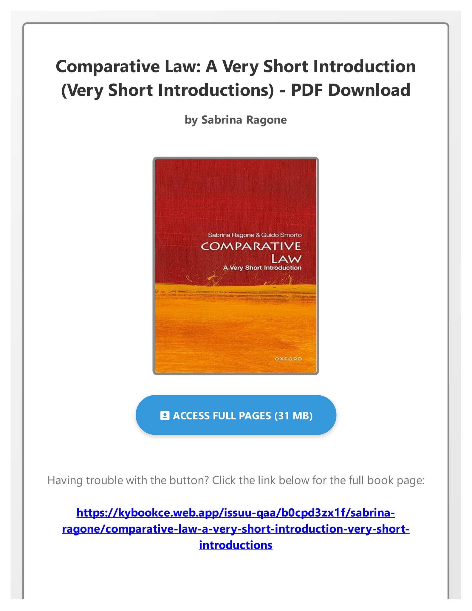Download) Comparative Law: A Very Short Introduction (Very