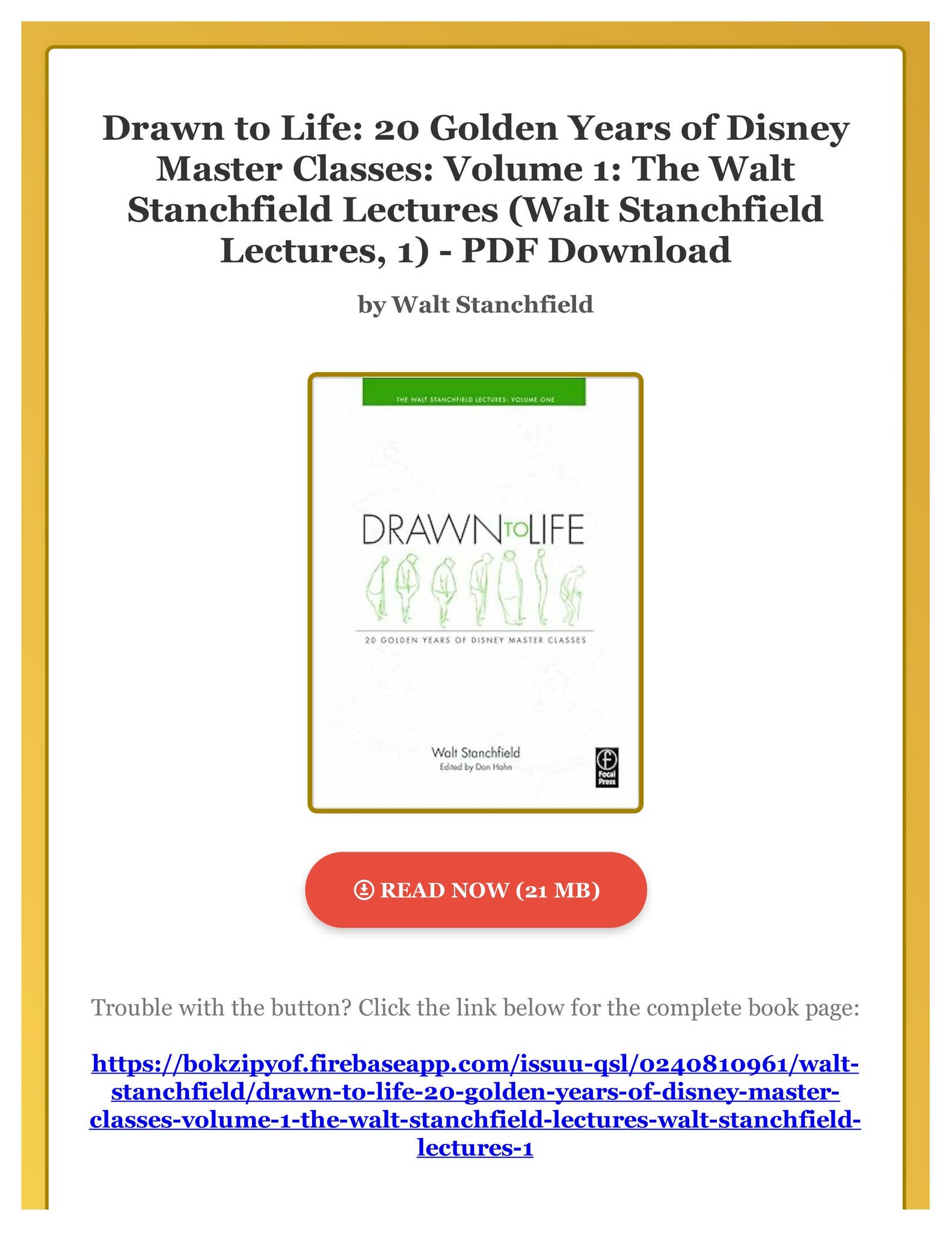 Drawn to Life: 20 Golden Years of Disney Master Classes: Volume 2: The Walt Stanchfield Lectures [ペーパーバック] Stanchfield，Walt; Hahn，Don Amazon.com: Drawn to Life: 20 Golden Years of Disney Master