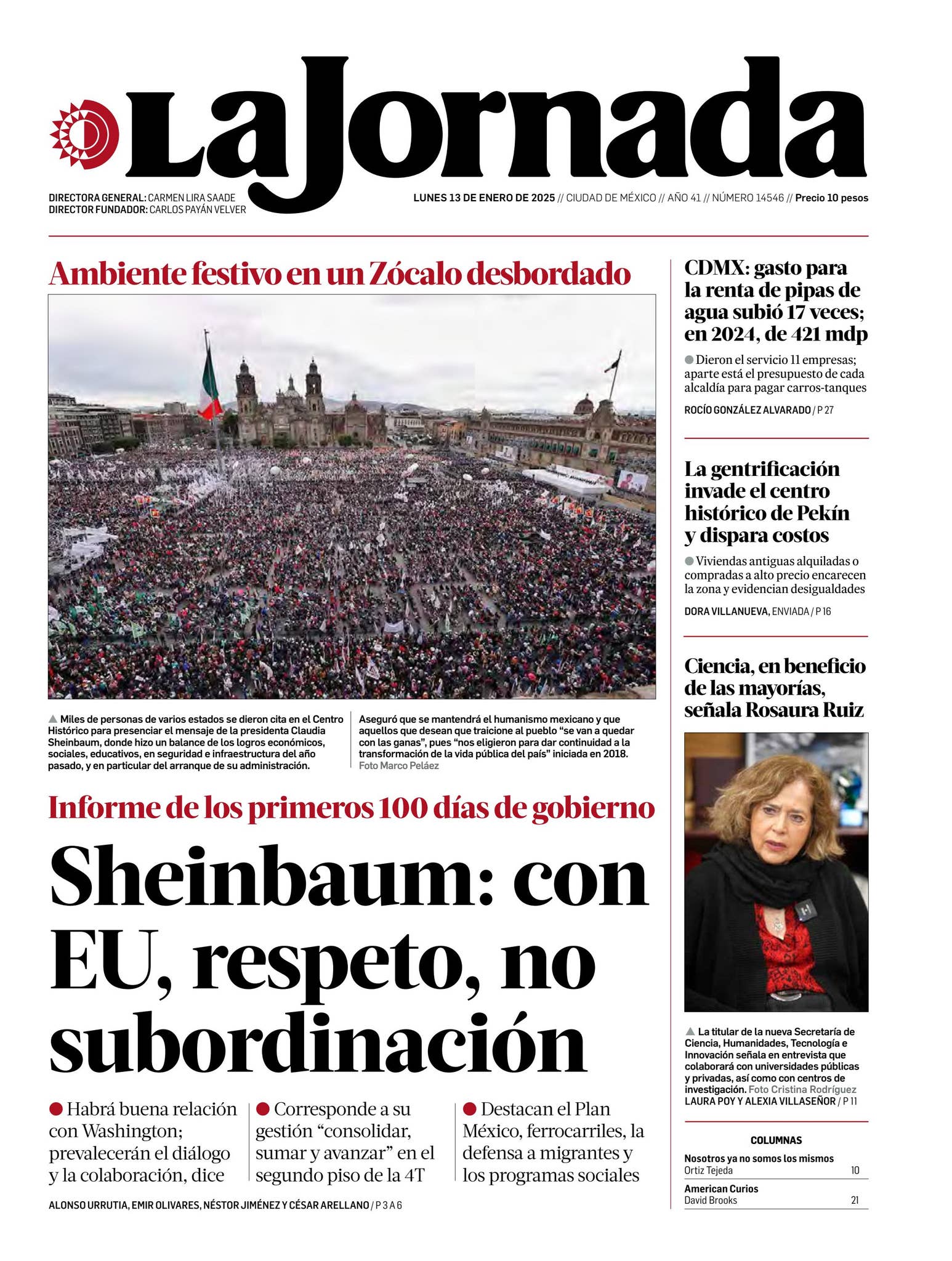 La Jornada, 13/1/2025 by La Jornada - Issuu, image size:1546x2048