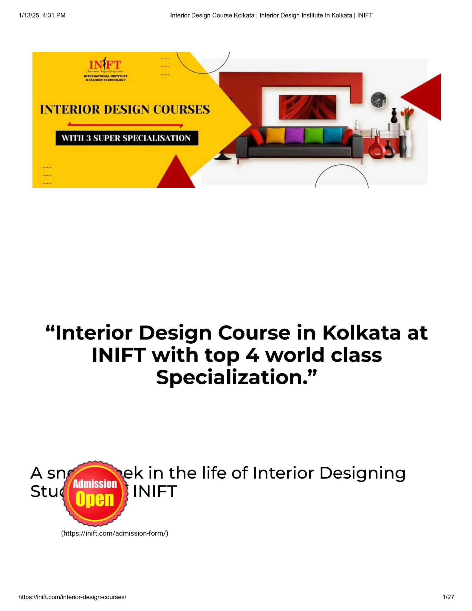 interior designing course by Inift Kolkata - Issuu