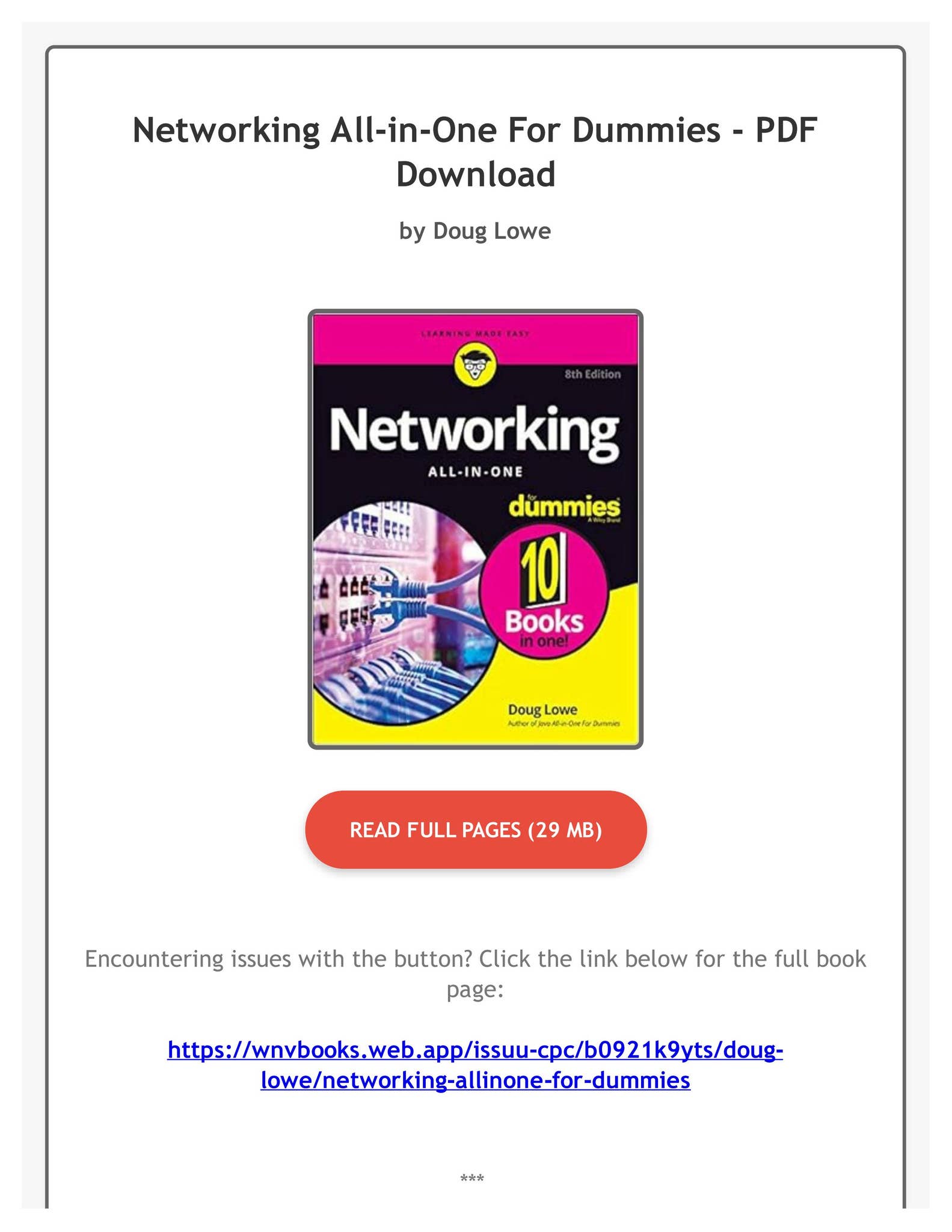 EBOOK) Networking All-in-One For Dummies by Doug Lowe by
