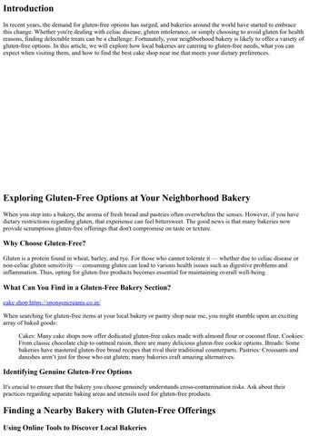 Exploring Gluten-Free Options at Your Neighborhood Bakery