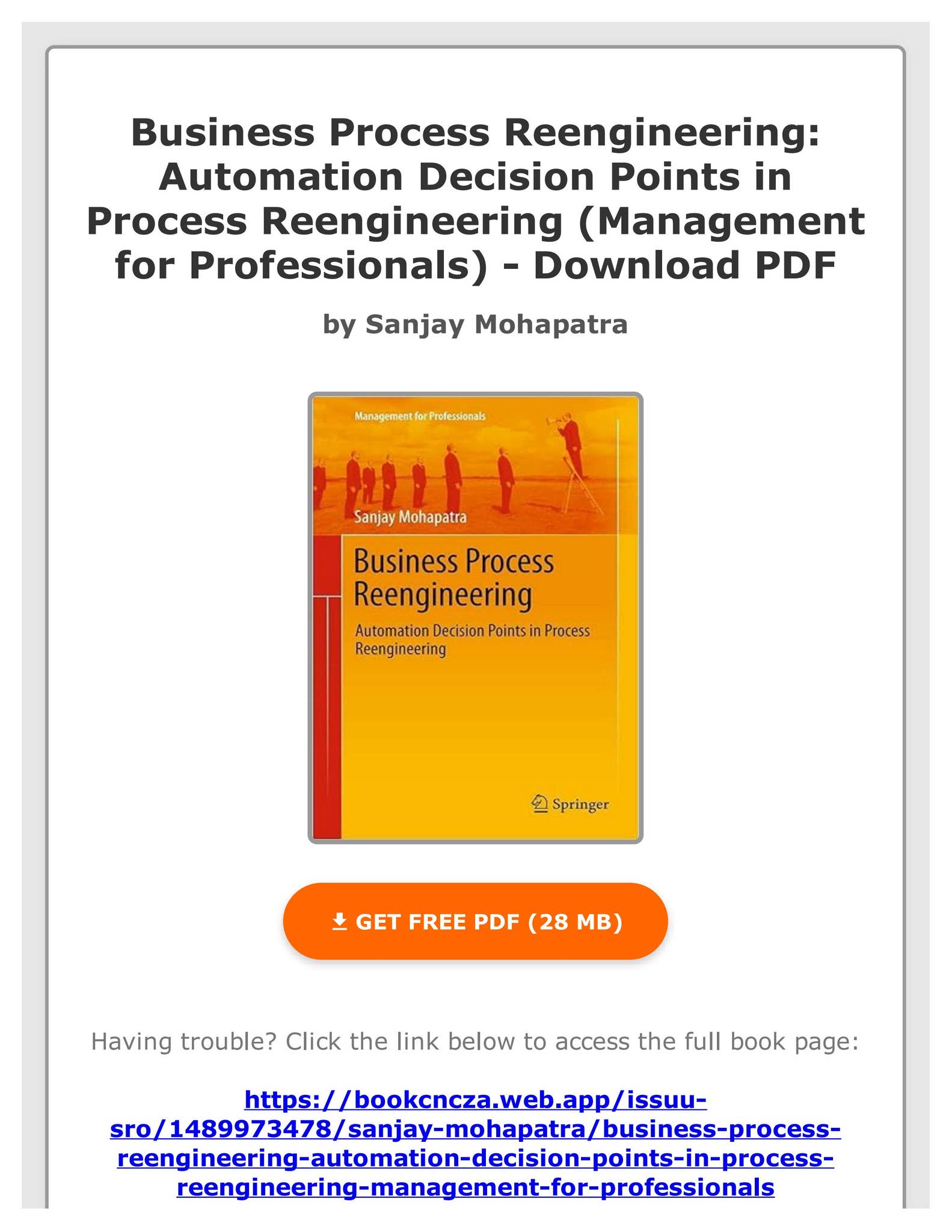 Ebook Business Process Reengineering: Automation Decision Points in ...