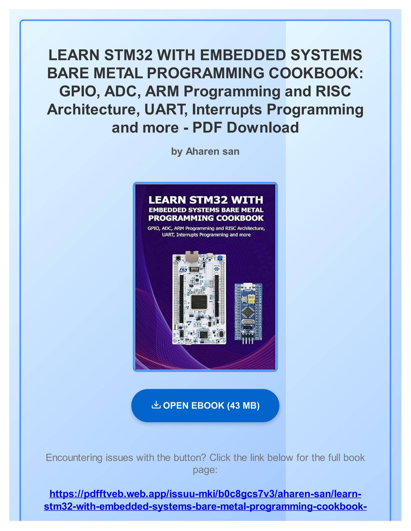 Pdf Learn Stm32 With Embedded Systems Bare Metal Programming Cookbook Pdf Learn Stm32 With Embedded Systems Bare Metal Programming Cookbook
