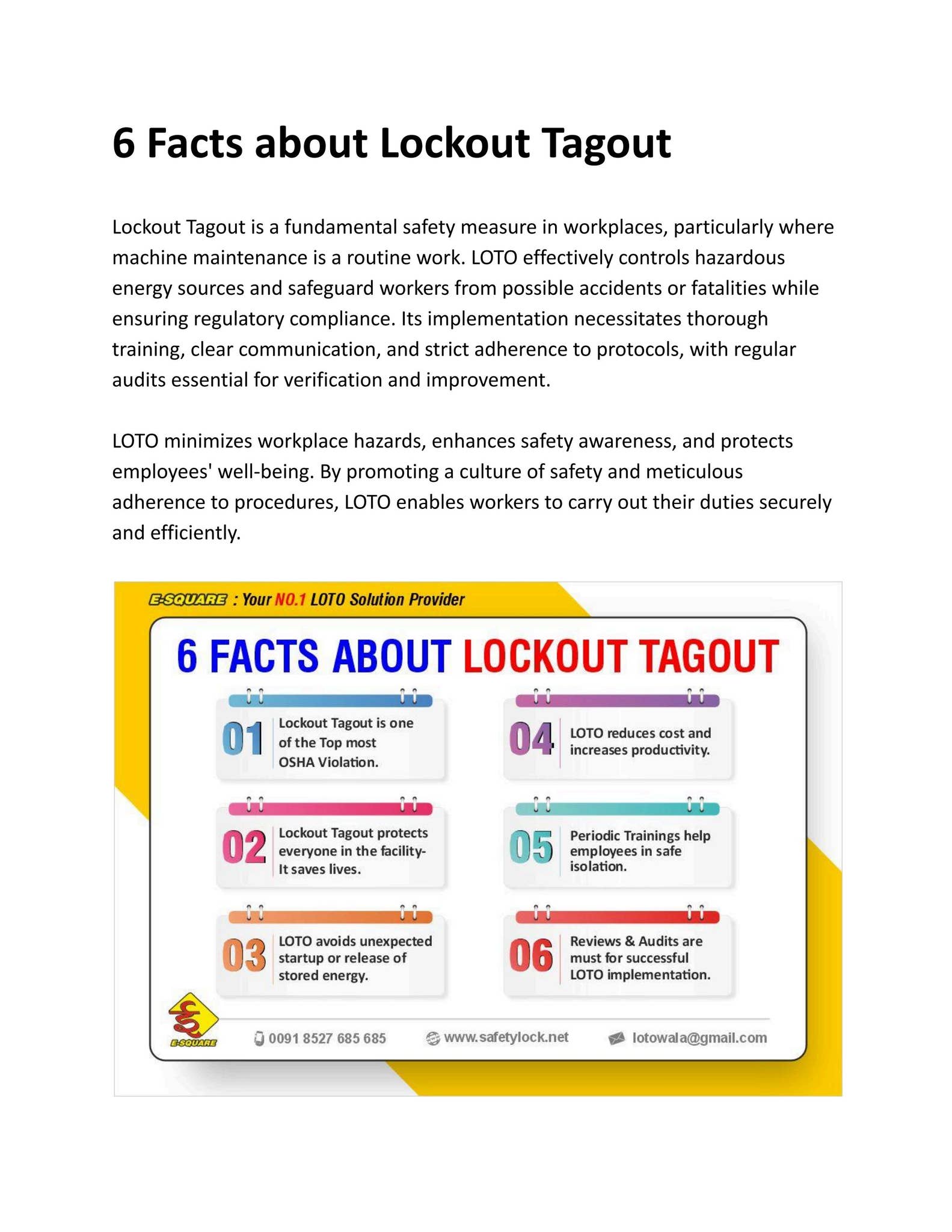 6 Facts about Lockout Tagout by lotosafety - Issuu