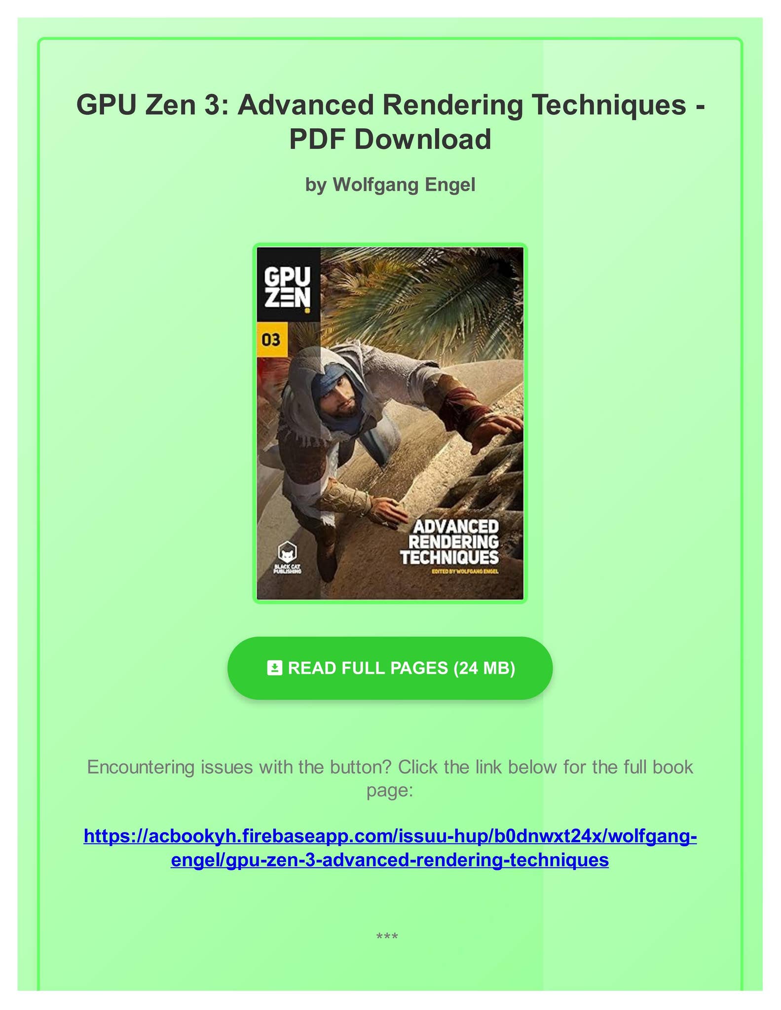 Ebook PDF GPU Zen 3: Advanced Rendering Techniques by