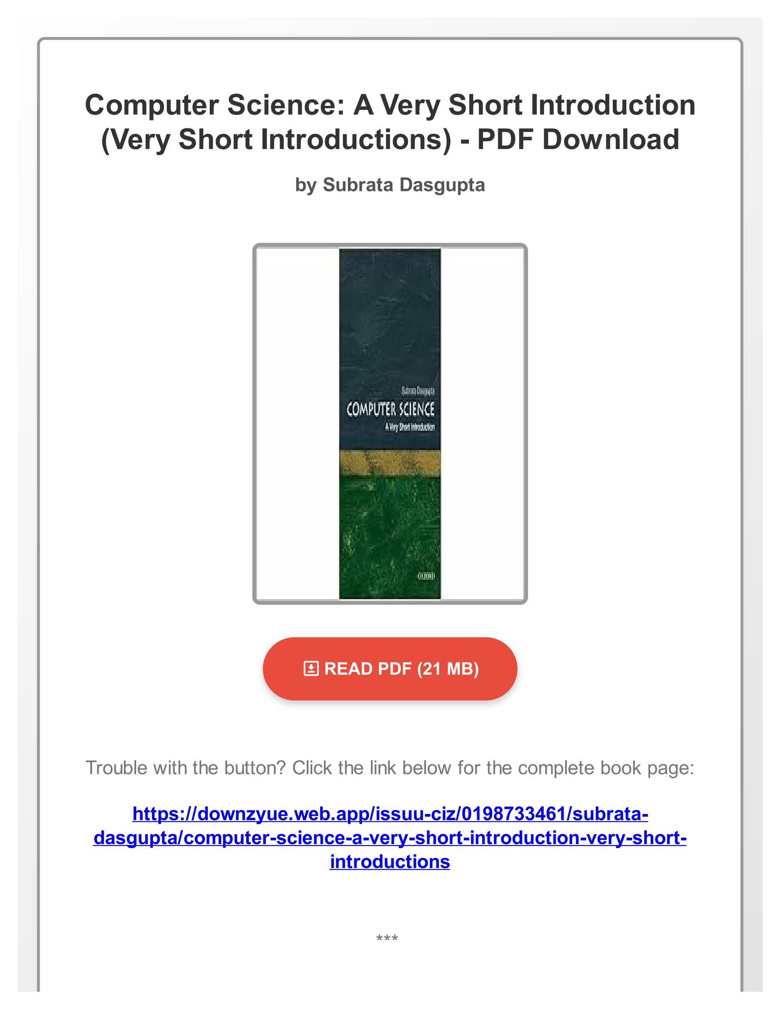 Ebook PDF Computer Science: A Very Short Introduction (Very Short ...