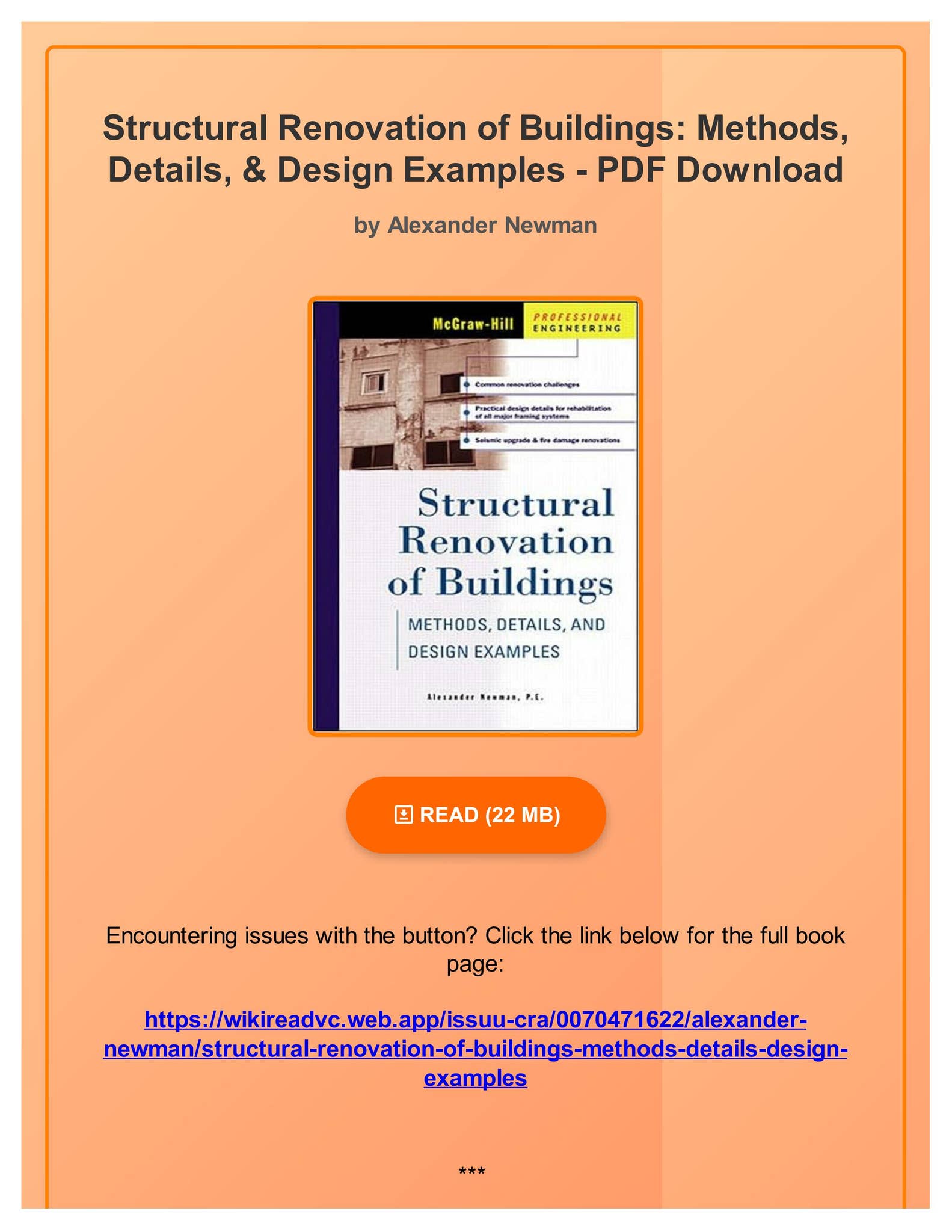 Ebook Free) Structural Renovation of Buildings: Methods