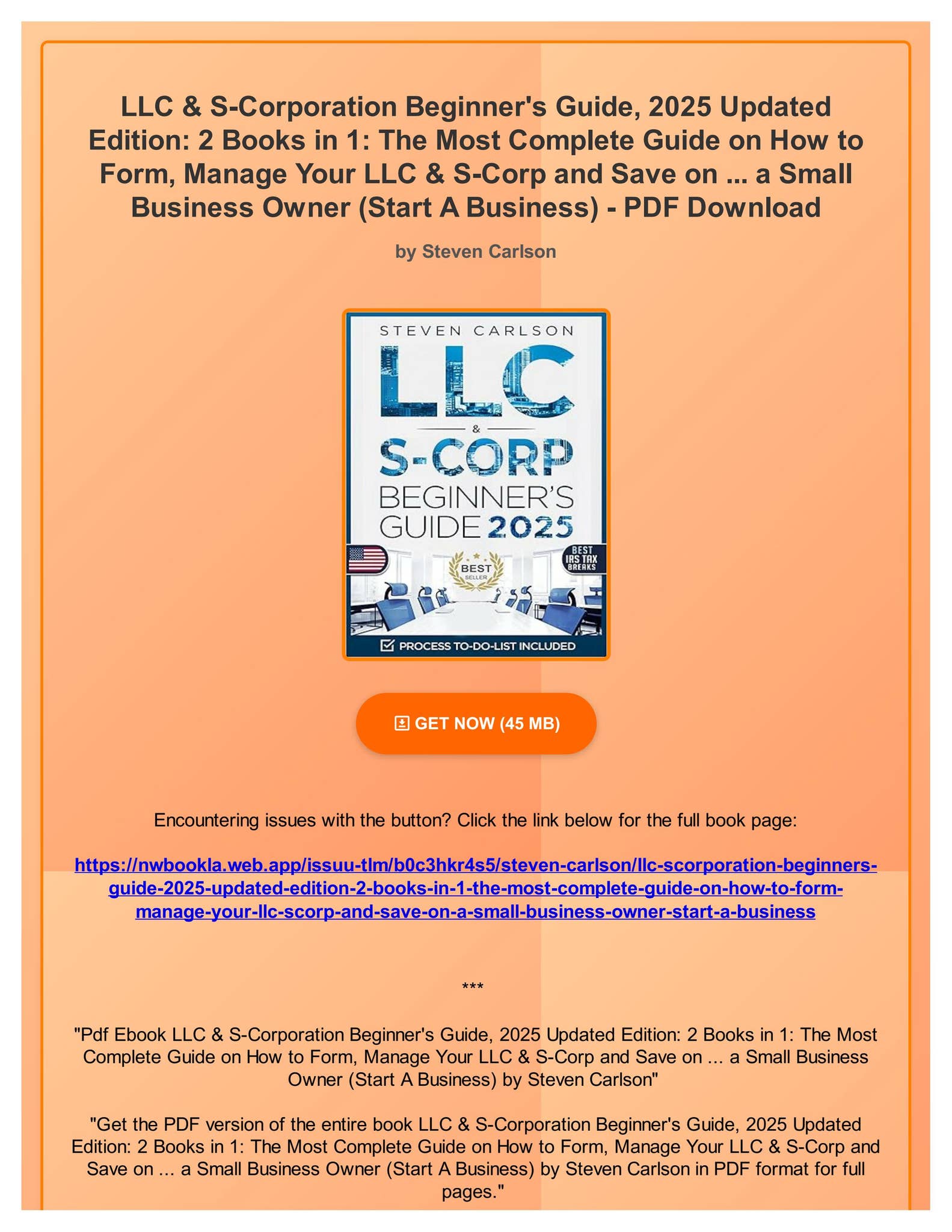 Pdf Ebook Llc S Corporation Beginner S Guide 2025 Updated Edition 2 Books In 1 The Most Pdf Ebook Llc S Corporation Beginner S Guide 2025 Updated Edition 2 Books In 1 The Most