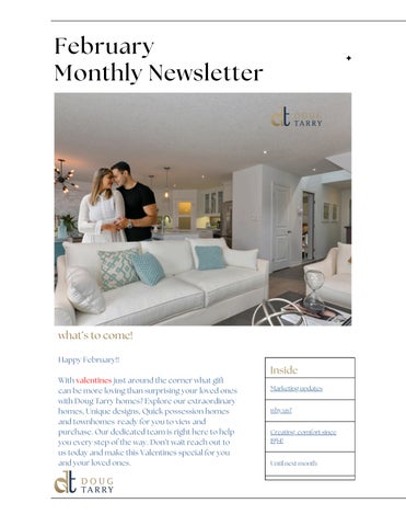 Doug Tarry Homes February Newsletter 