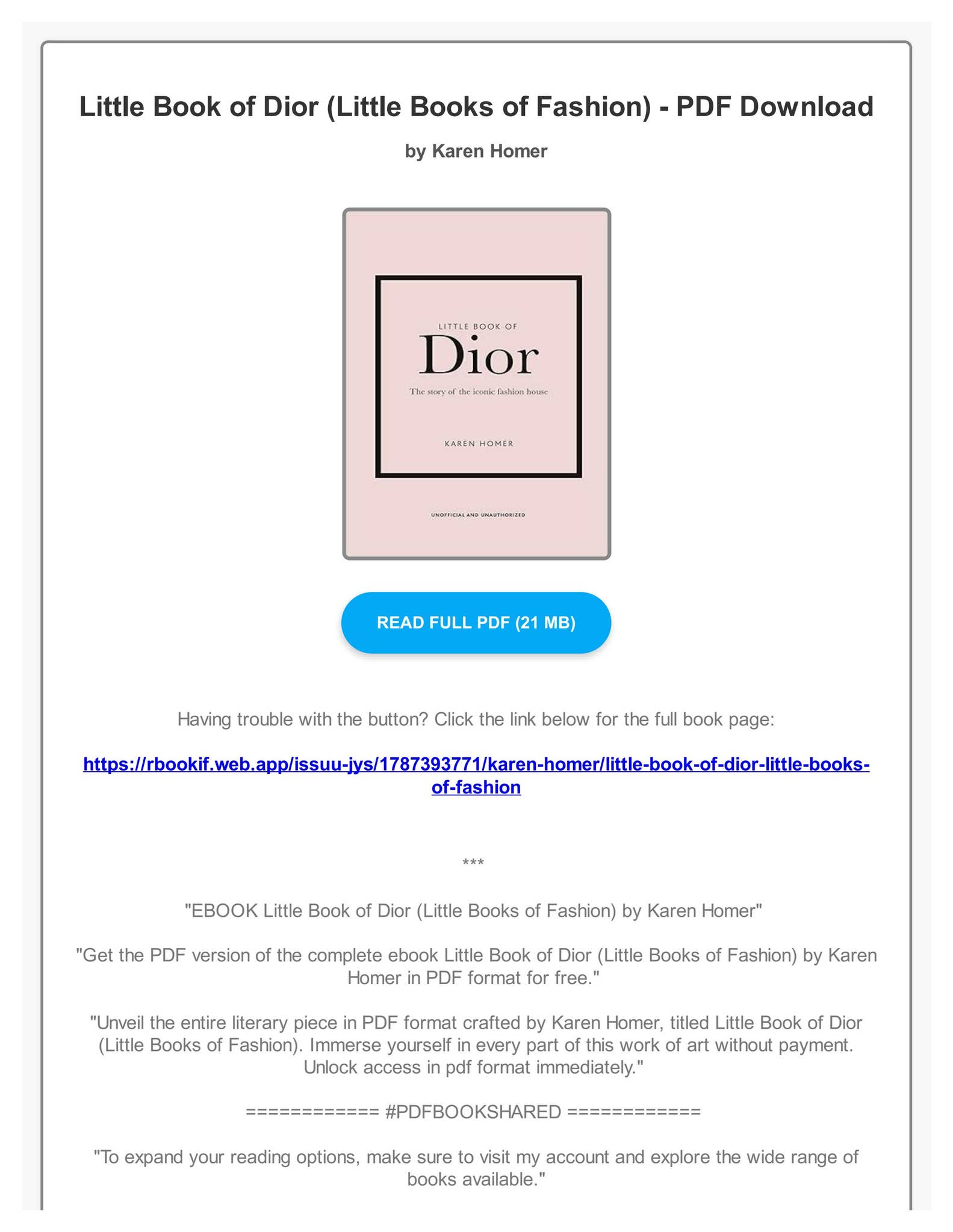 ディオール　Little Book of Dior - Karen r 51Q8GhnnGQL.jpg_BO30,255,255,