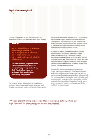Tihe i a Maru Ora Education Strategy 第 16 页