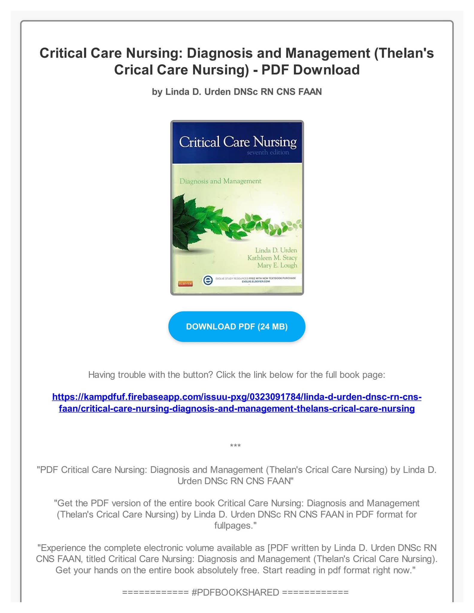 洋書 Thelan's Critical Care Nursing Diagnosis Thelan's Critical Care Nursing: Diagnosis and Management