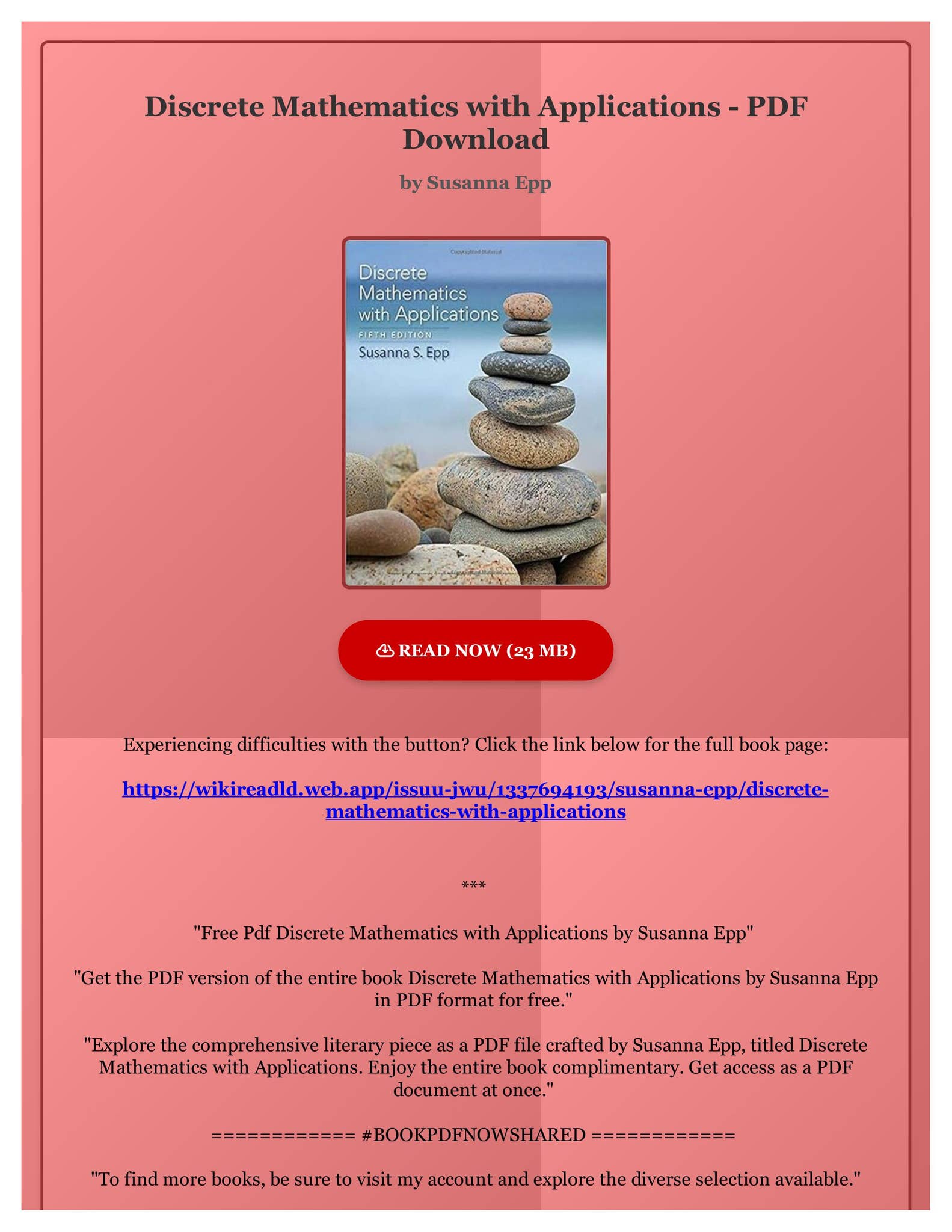 Free pdf discrete mathematics with applications by susanna epp by