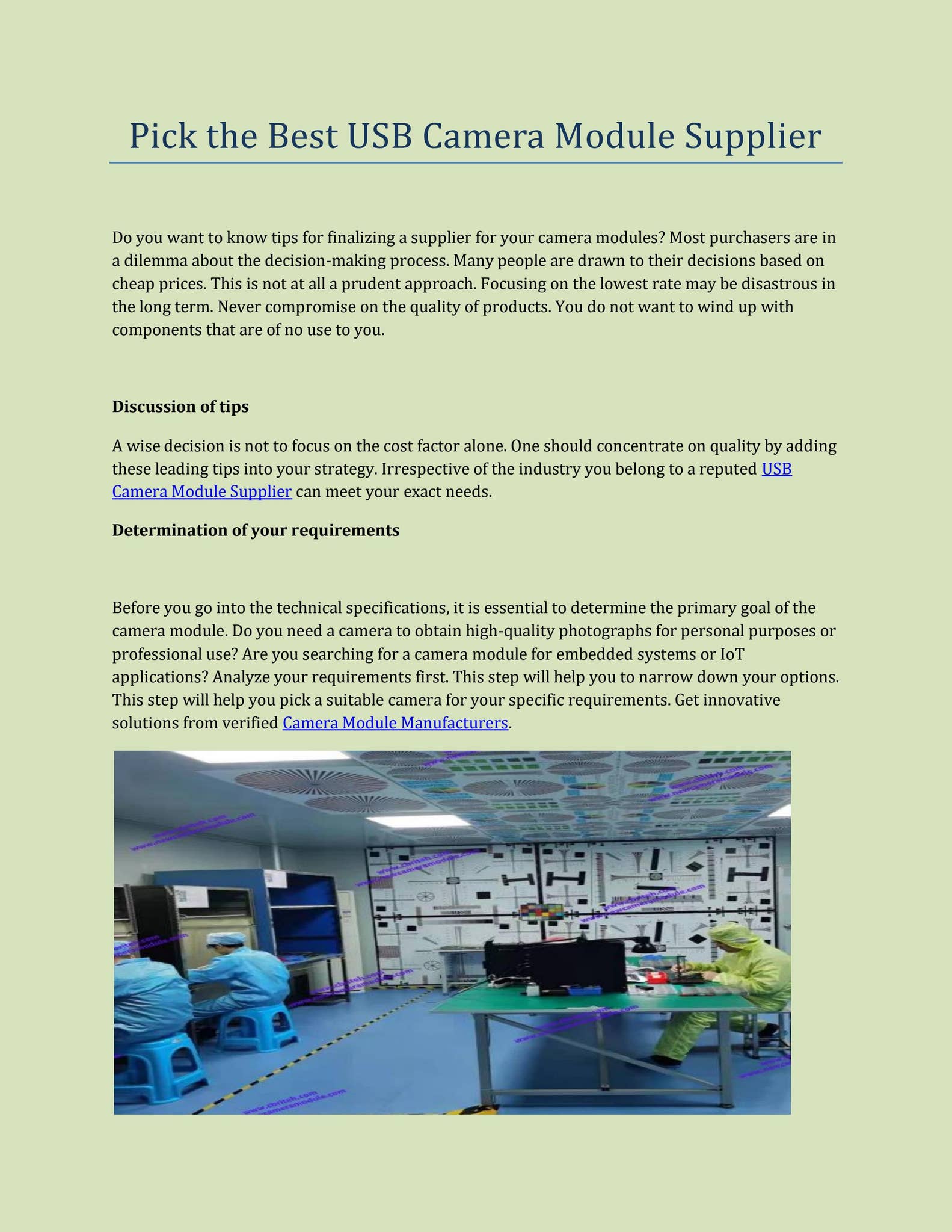 Pick the Best USB Camera Module Supplier..Pdf by Shenzhen Brilliant ...