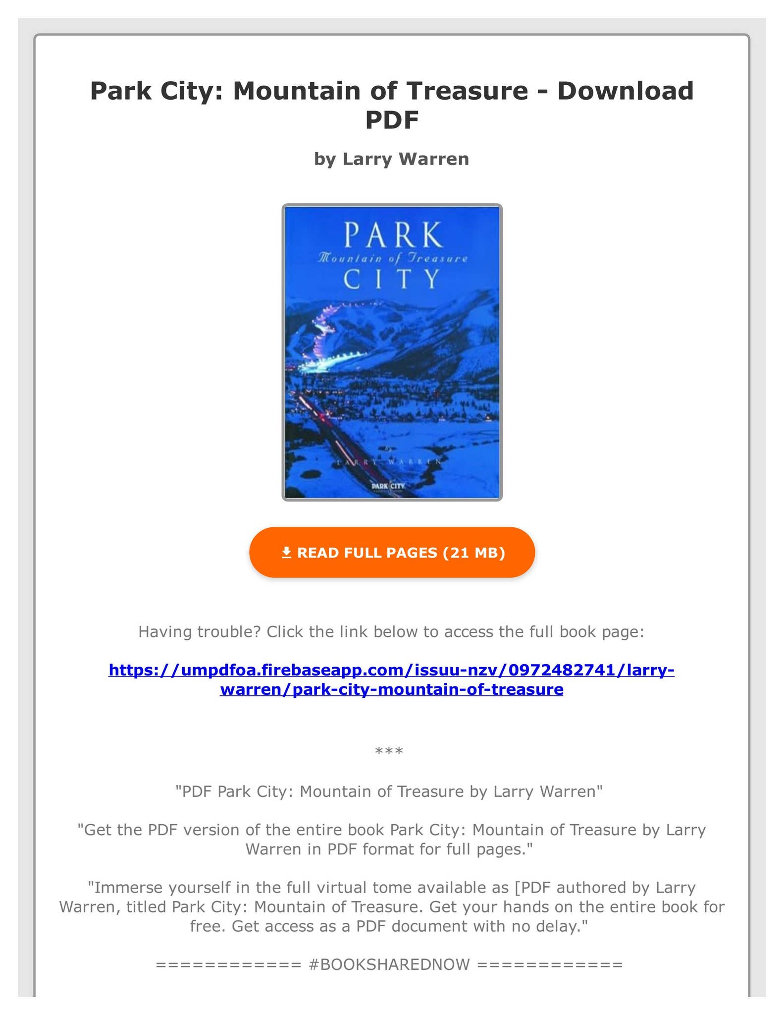 ディズニープリンセスのベビーグッズも大集合 of Mountain City: Park PDF Treasure by Warren Larry by 地図・旅行ガイド