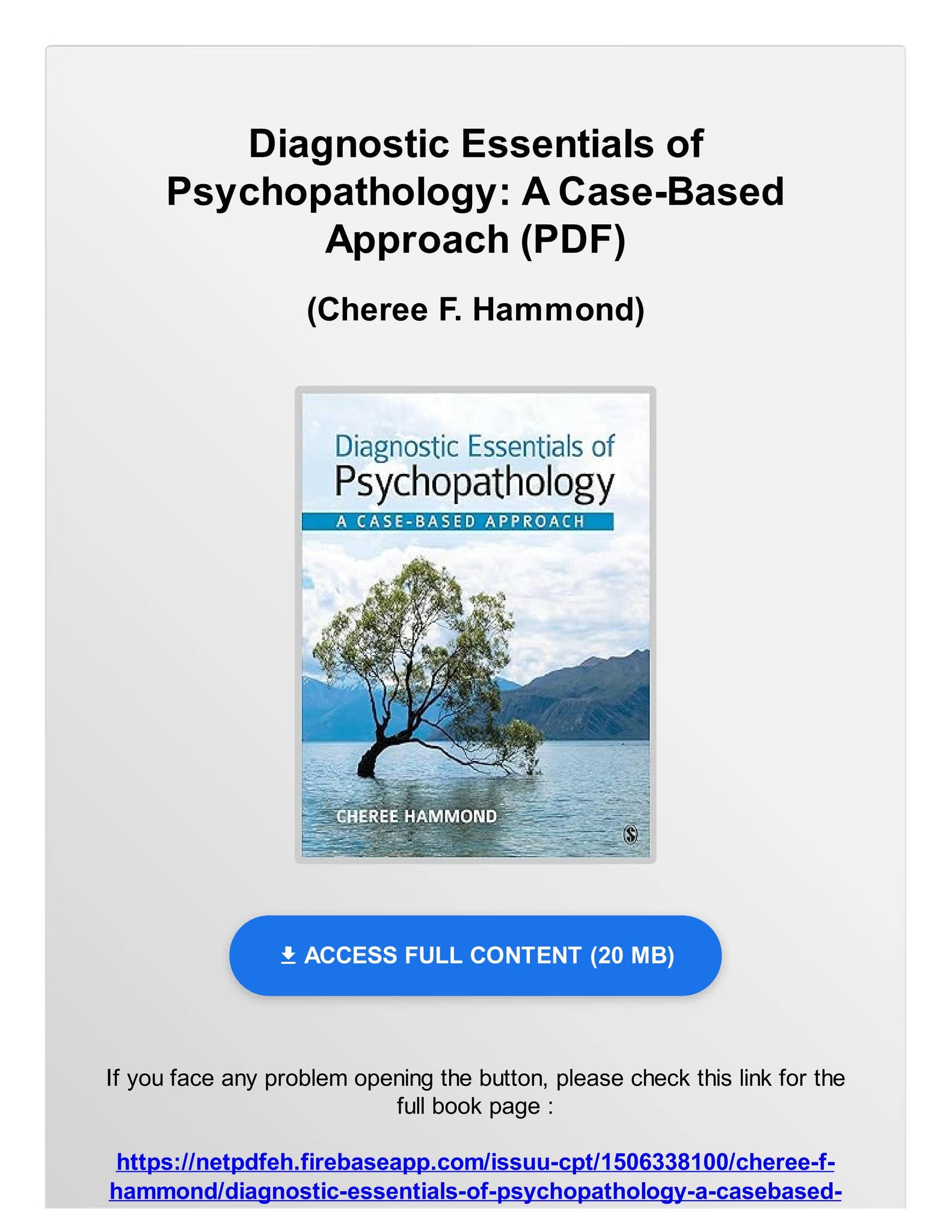 Ebook Diagnostic Essentials of Psychopathology: A Case-Based