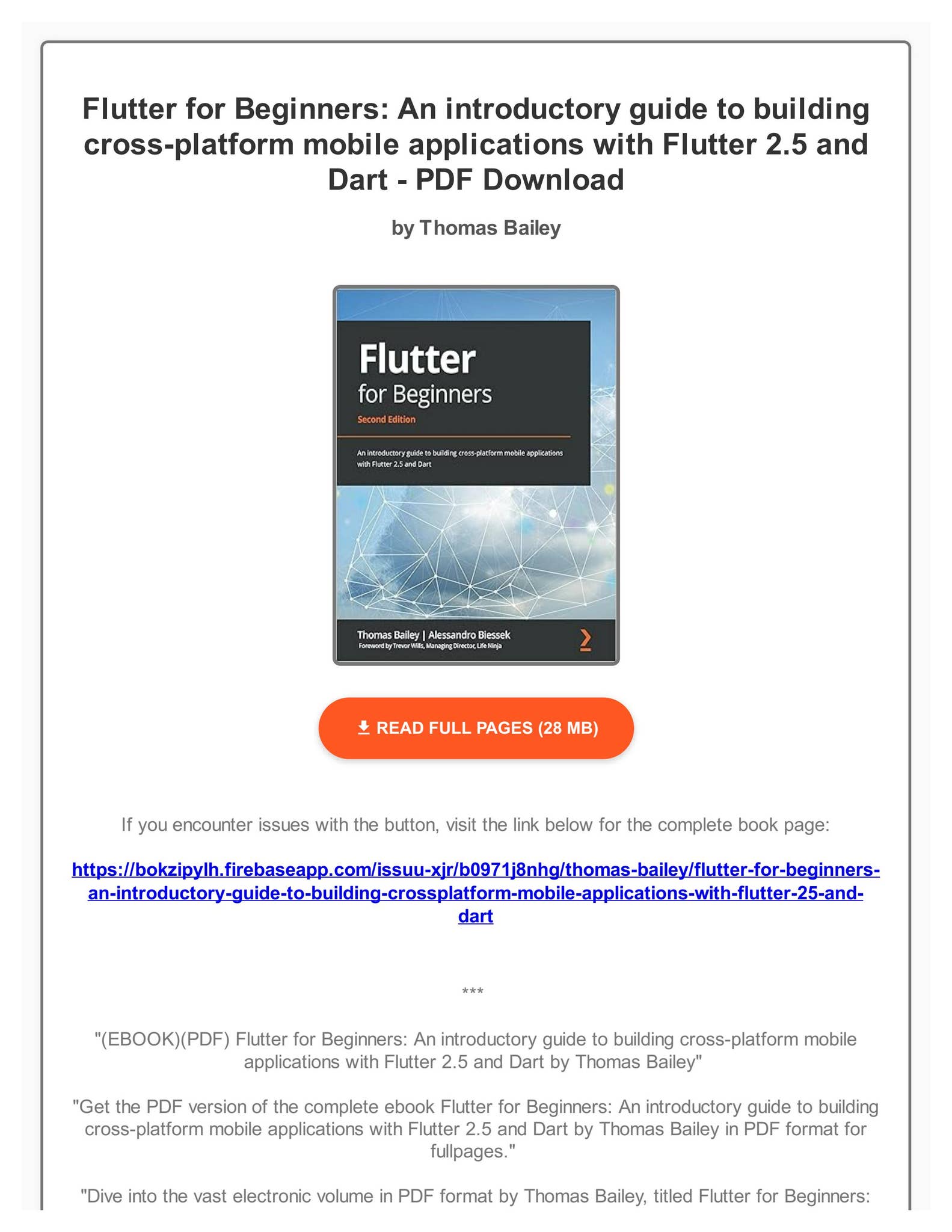 (EBOOK)(PDF) Flutter for Beginners: An introductory guide to building ...