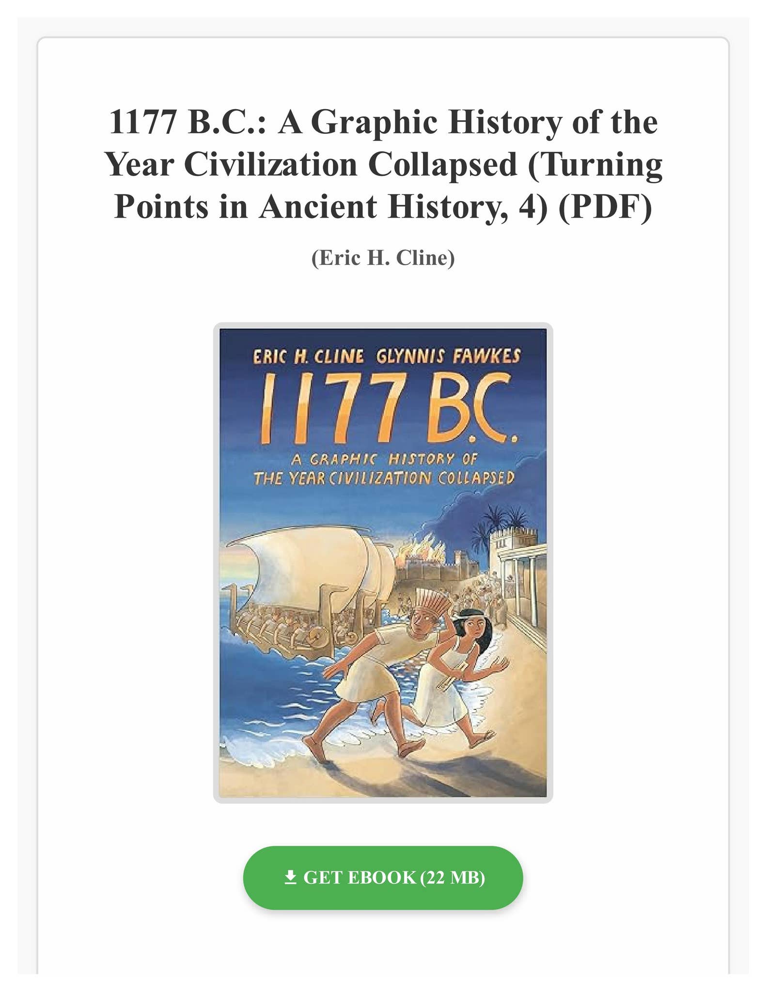Ebook 1177 B.C.: A Graphic History of the Year Civilization