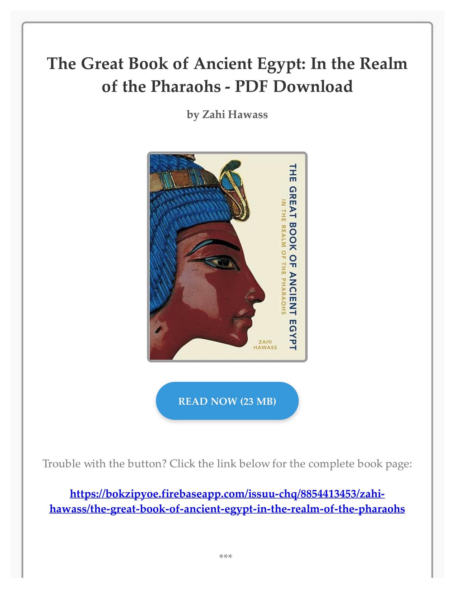 EBOOK The Great Book of Ancient Egypt: In the Realm of the