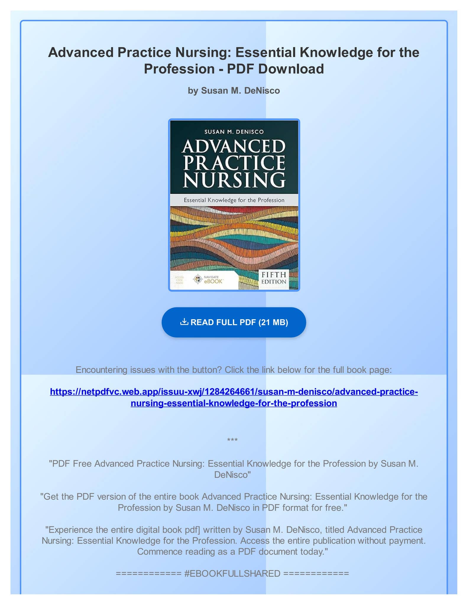 PDF Free Advanced Practice Nursing: Essential Knowledge for