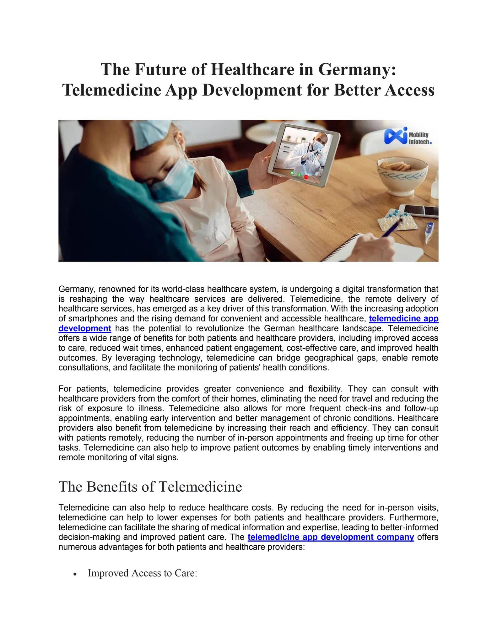 The Future of Healthcare in Germany: Telemedicine App Development for ...
