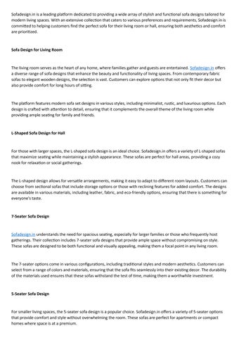 Sofa Manufacturers design