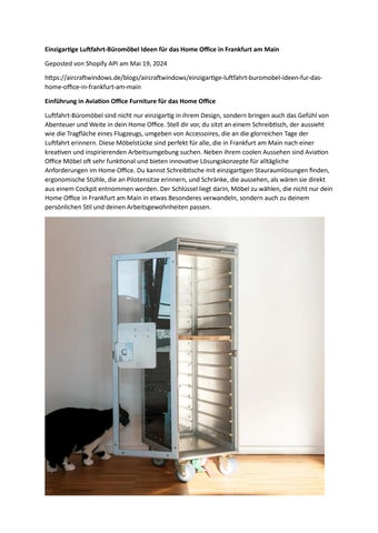 Einzigartige Luftfahrt-Büromöbel Ideen für das Home Office in Frankfurt am Main
