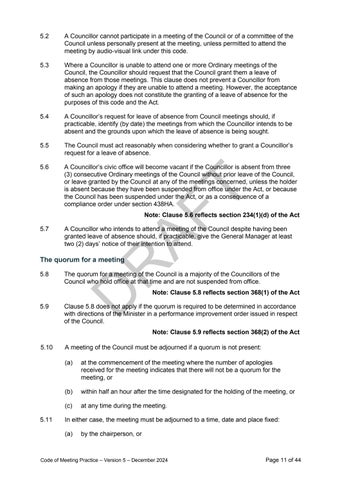 DRAFT Code of Meeting Practice 第 11 页