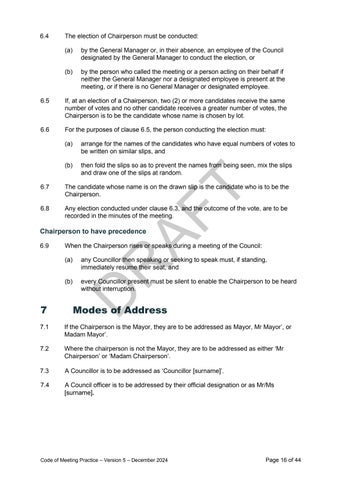 DRAFT Code of Meeting Practice 第 16 页