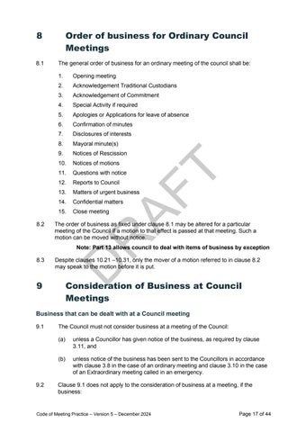 DRAFT Code of Meeting Practice 第 17 页