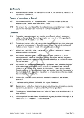 DRAFT Code of Meeting Practice 第 19 页