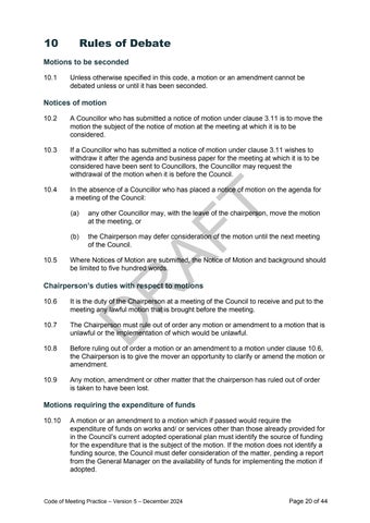 DRAFT Code of Meeting Practice 第 20 页