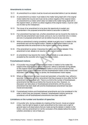DRAFT Code of Meeting Practice 第 21 页