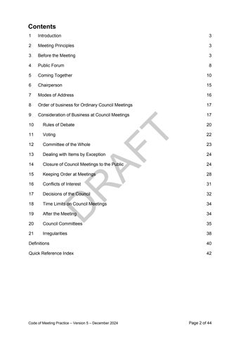 DRAFT Code of Meeting Practice 第 2 页
