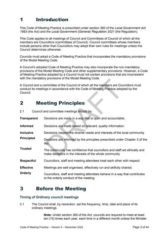 DRAFT Code of Meeting Practice 第 3 页