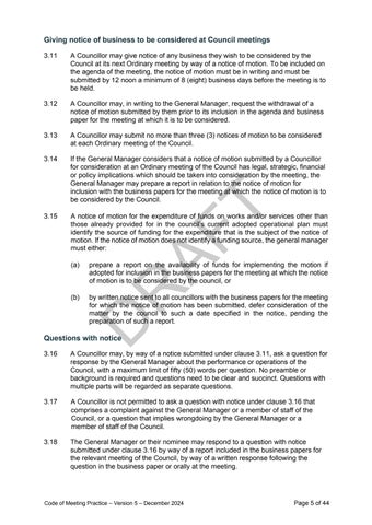 DRAFT Code of Meeting Practice 第 5 页