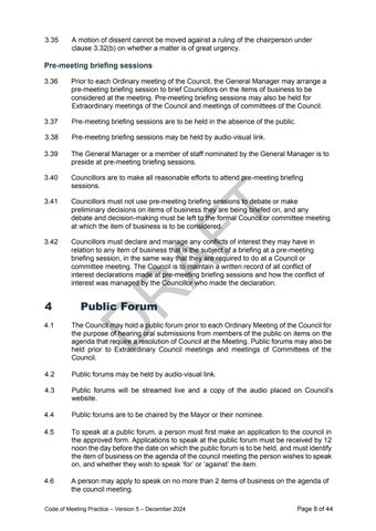 DRAFT Code of Meeting Practice 第 8 页
