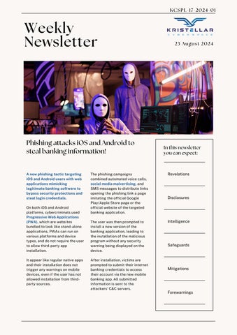 Phishing attacks ios and android to steal banking information