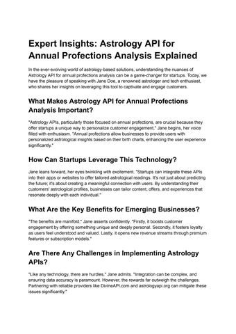 Expert Insights_ Astrology API for Annual Profections Analysis ...