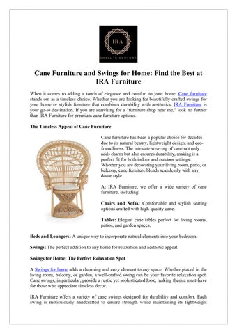 Find the Best Swings for Home at IRA Furniture Today