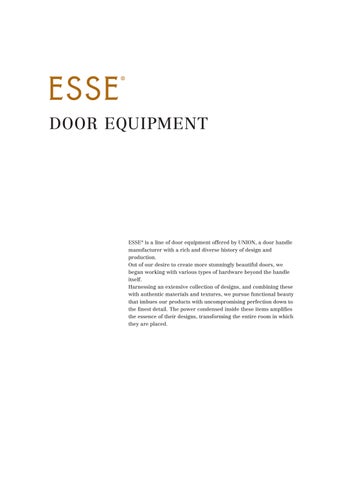 UNION 家具目录 · ESSE is a line of door equipment offered by 第 3 页