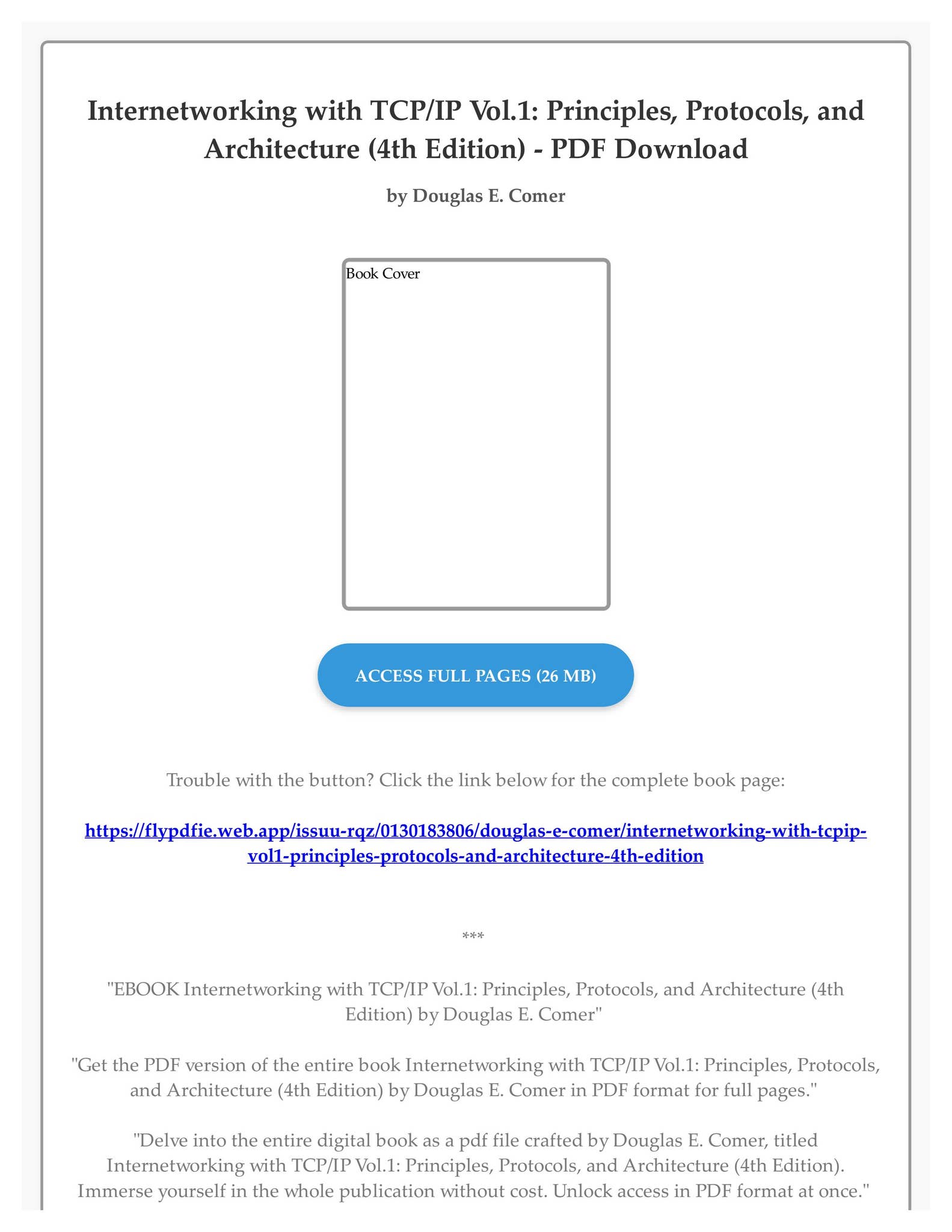 EBOOK Internetworking with TCP/IP Vol.1: Principles, Protocols, and ...