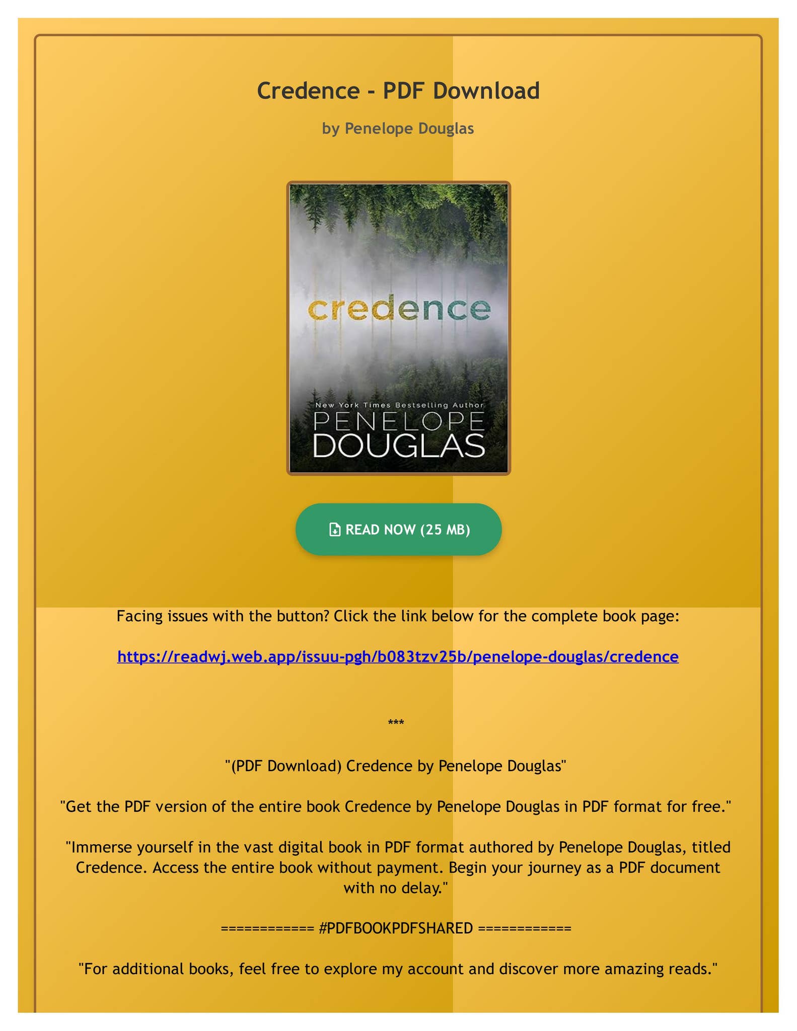 (PDF Download) Credence by Penelope Douglas by AnahiMcDermottrw - Issuu
