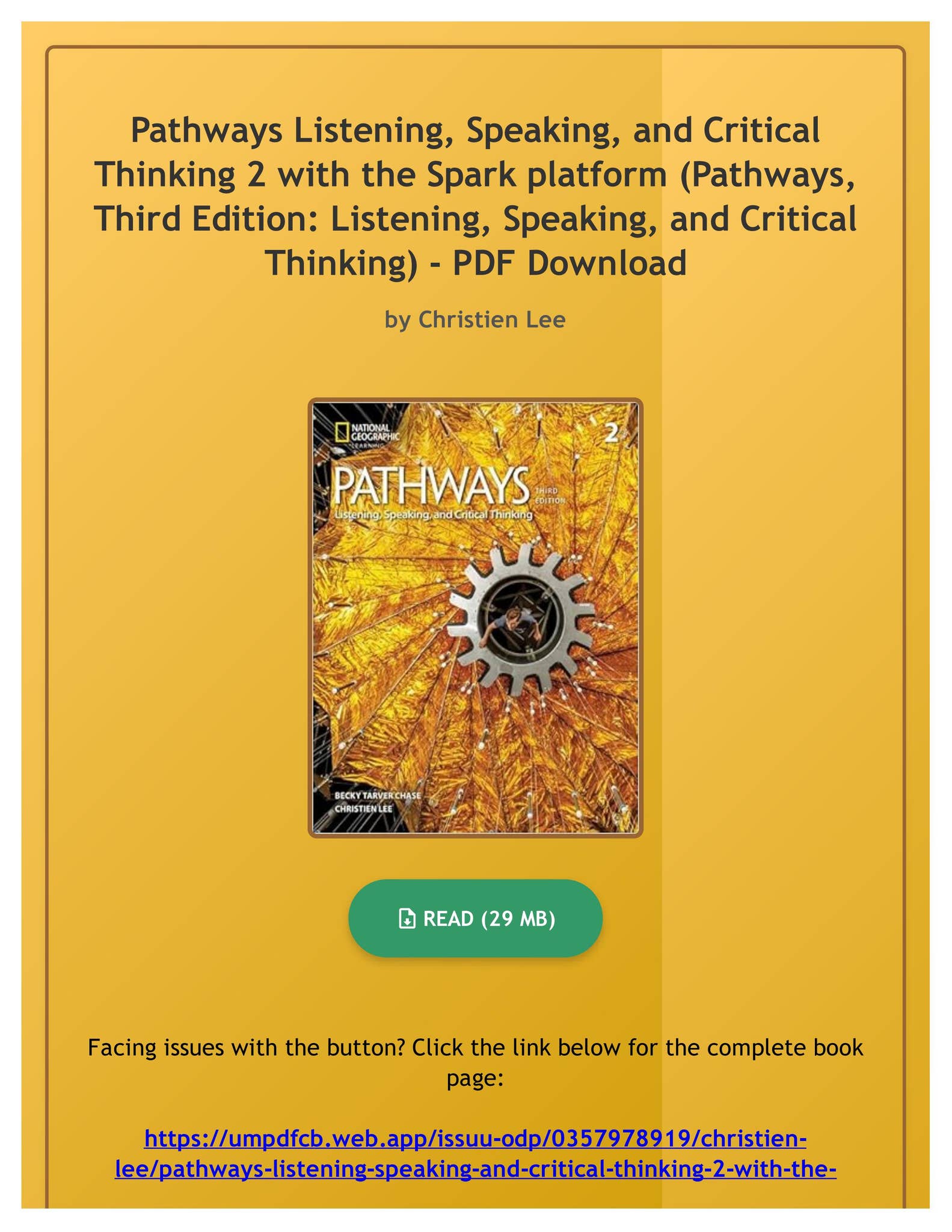 PDF) Pathways Listening, Speaking, and Critical Thinking 2