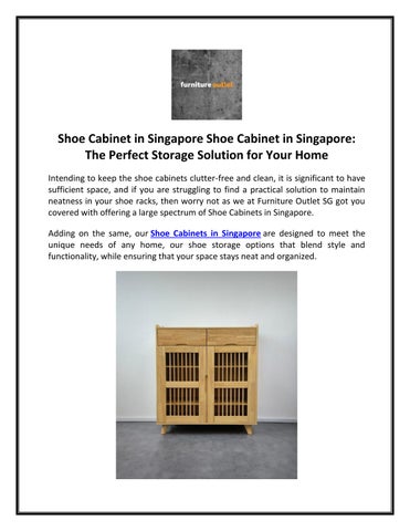 Shoe Cabinet in Singapore | Discover Quality Options at Furniture Outlet SG