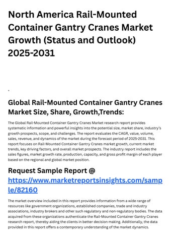 North America Rail-Mounted Container Gantry Cranes Market Growth ...