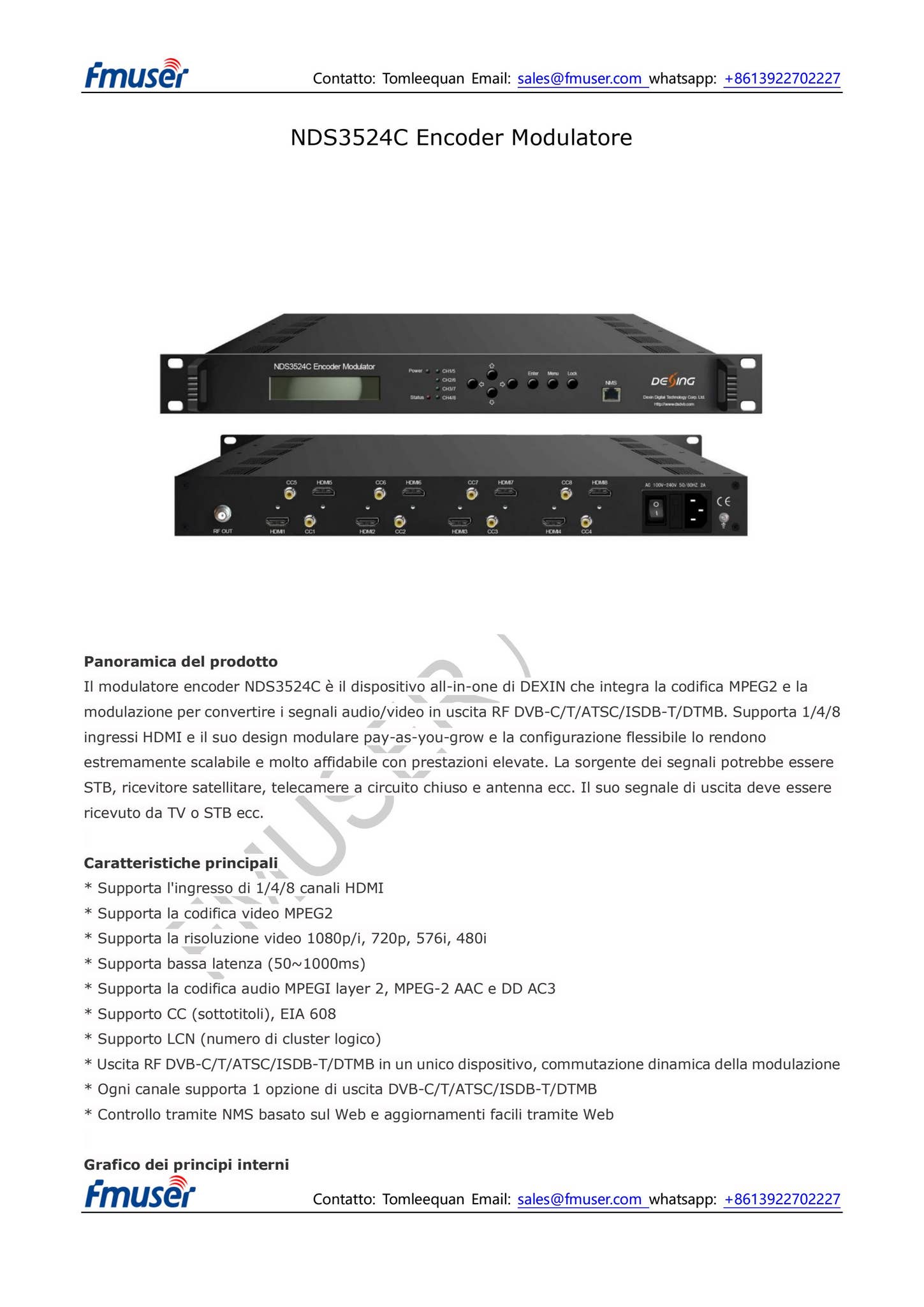 Modulatore codificatore HD SD NDS3524C by FMUSER Broadcast - Issuu