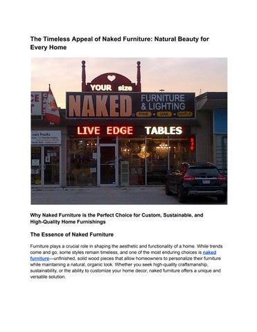 Appeal of Naked Furniture